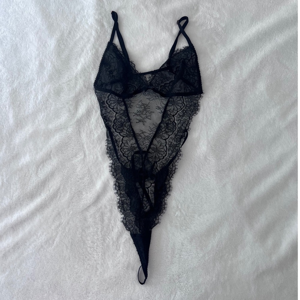 Victorias Secret Black Lace Thong lingerie